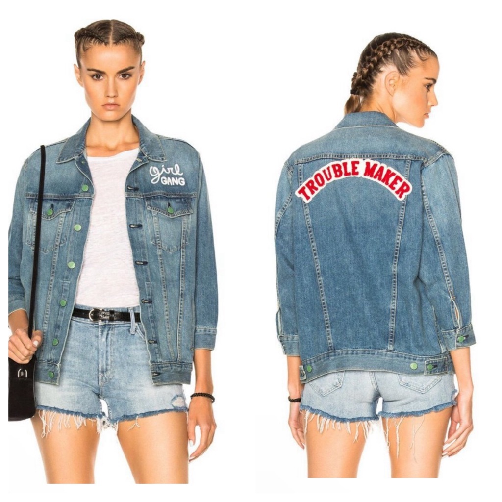 New Sandrine Rose Trouble Maker Girl Gang Denim Jacket Georgia Small Nwt S